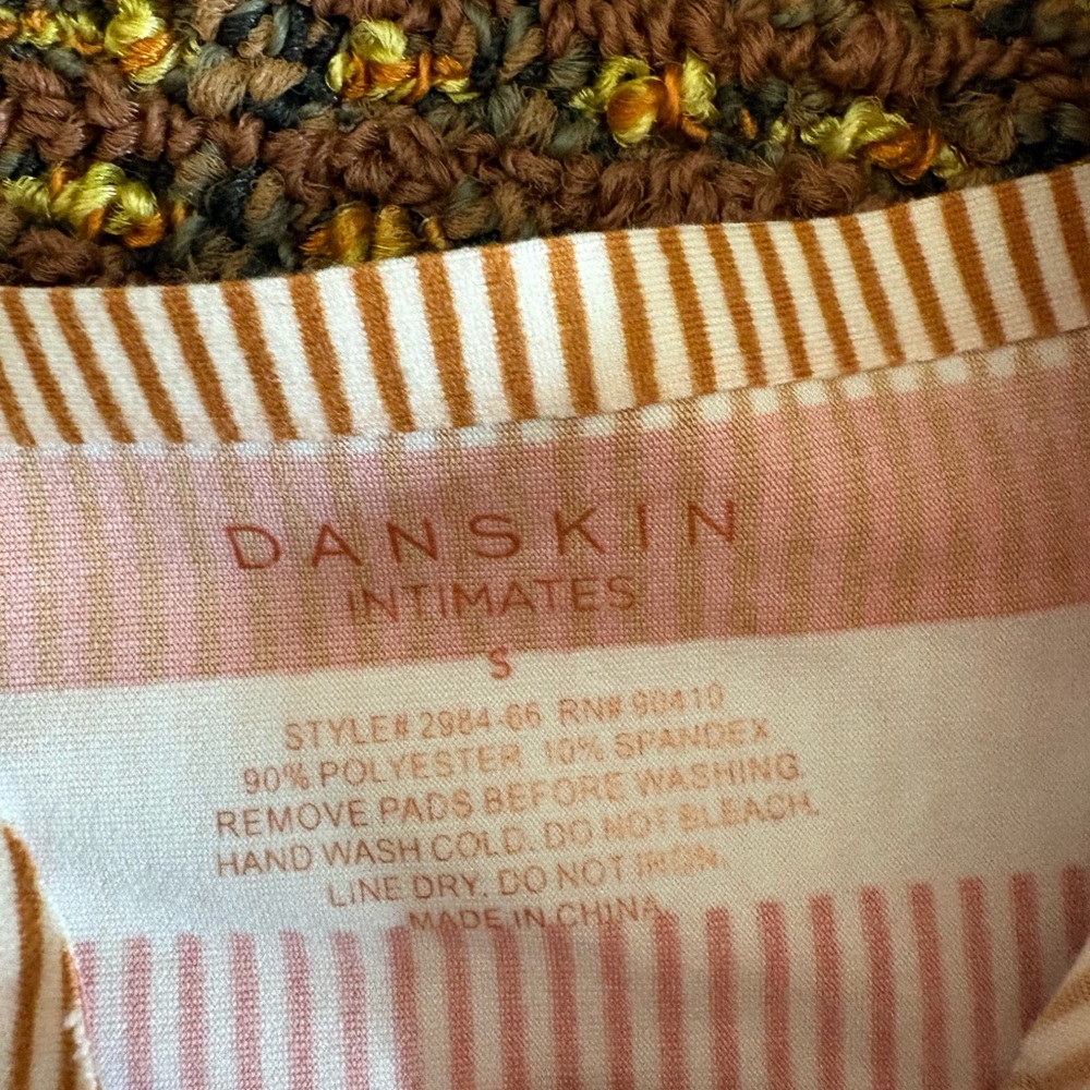 Danskin Pink and Cream Striped Bralette size S - Picture 2 of 3